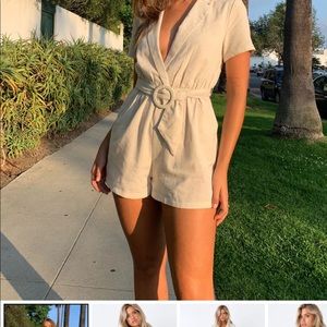 Princess Polly Turin Beige Romper